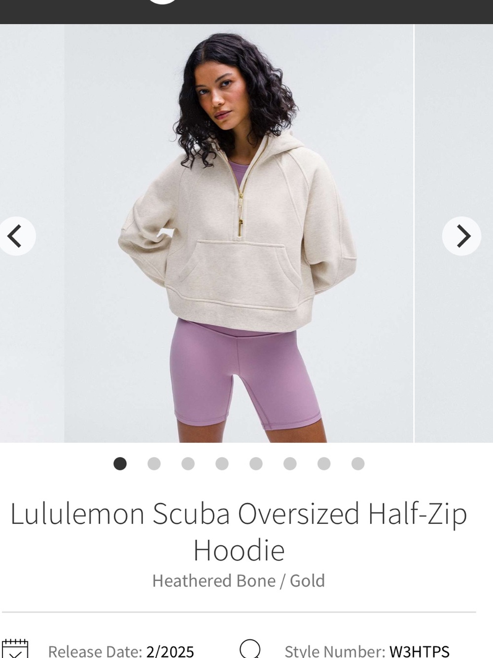 lululemon athletica Cream Half-Zip Hoodie NWOT
